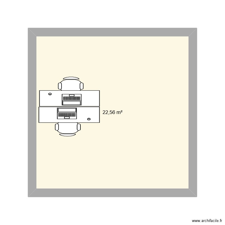 Plan bureau MUV. Plan de 1 pièce et 23 m2