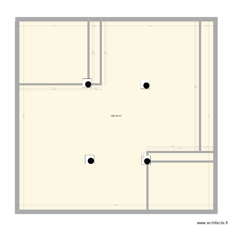 garage. Plan de 1 pièce et 149 m2