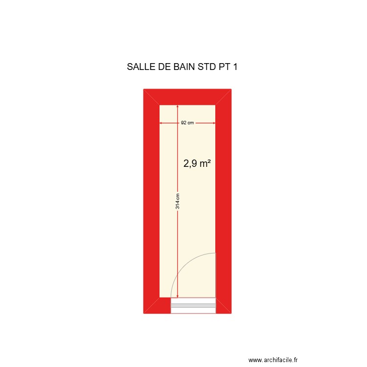 SLDB STD PT 1. Plan de 1 pièce et 3 m2