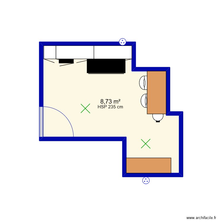 salle café Rénovation. Plan de 1 pièce et 9 m2