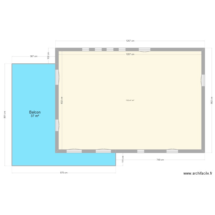 Montmorot. Plan de 2 pièces et 137 m2