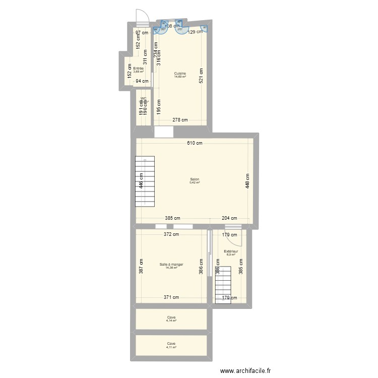 SLDC. Plan de 8 pièces et 77 m2