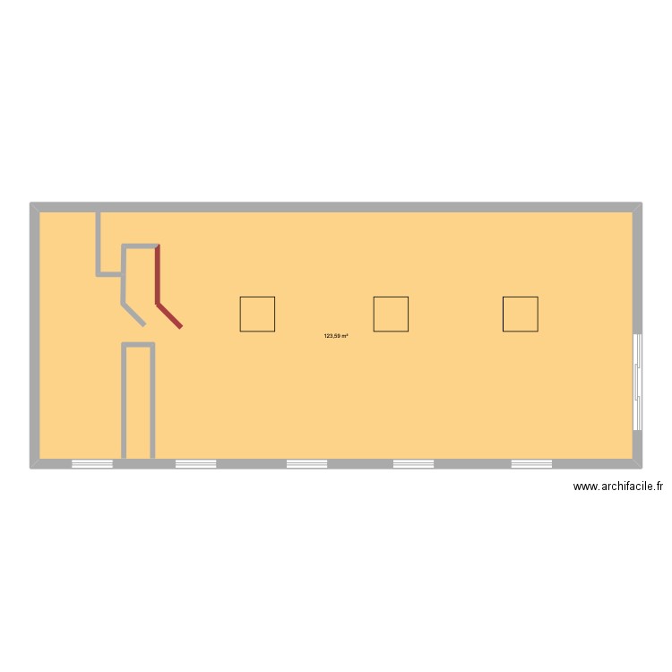 séchoir . Plan de 1 pièce et 124 m2