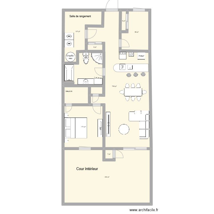 3412 elsa-triolet. Plan de 8 pièces et 152 m2