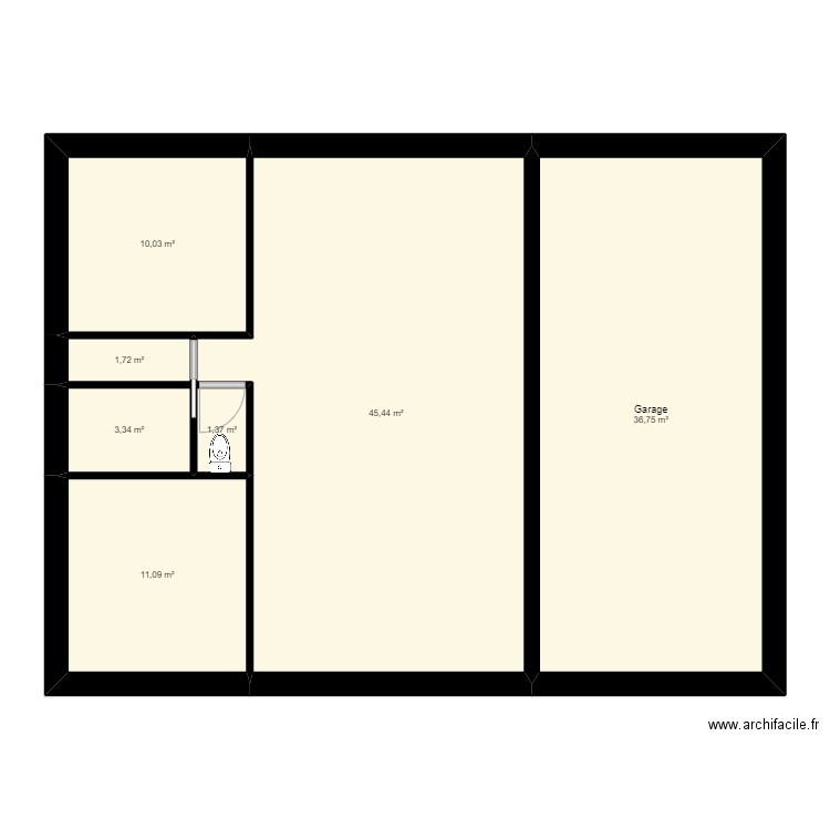 11123. Plan de 7 pièces et 110 m2