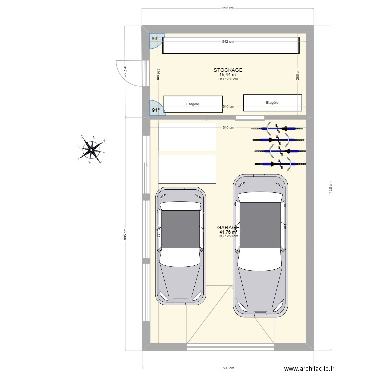 GARAGE DOUBLE IDEAL POUR MOI 2. Plan de 2 pièces et 57 m2