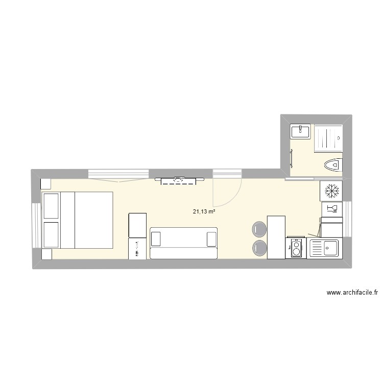 CHALET. Plan de 1 pièce et 21 m2