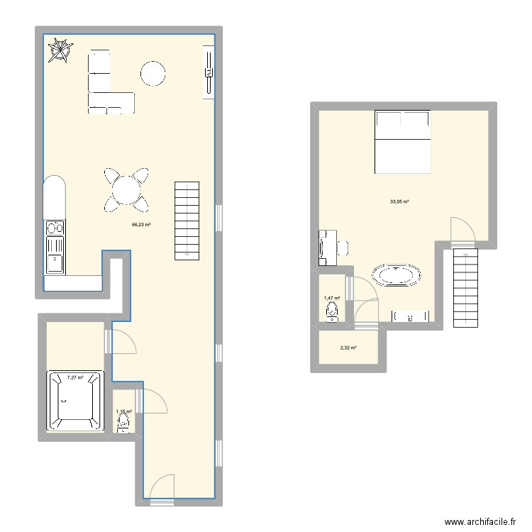 Simonis. Plan de 6 pièces et 112 m2