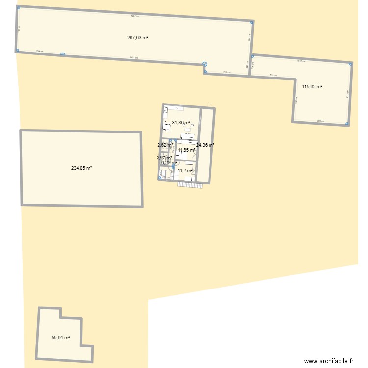 Dompierre 1. Plan de 17 pièces et 1601 m2