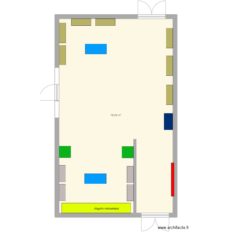 mgs bts. Plan de 1 pièce et 78 m2