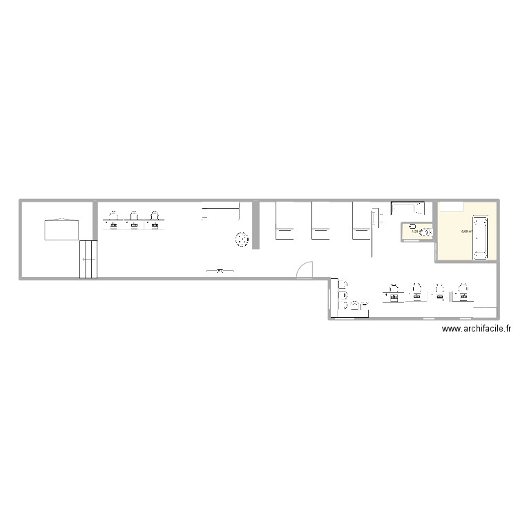 plan institut . Plan de 2 pièces et 10 m2