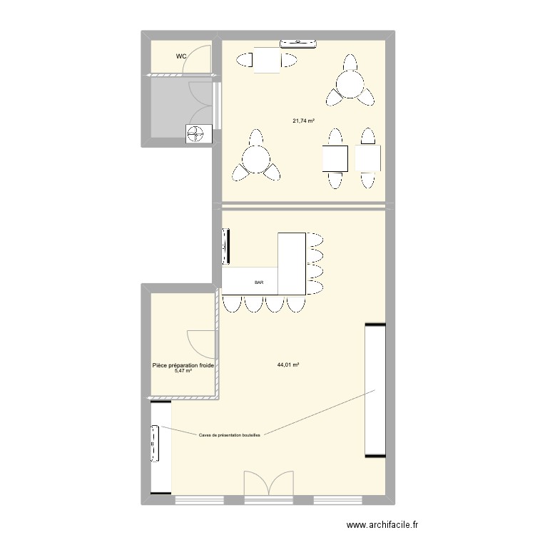 Klima. Plan de 6 pièces et 77 m2