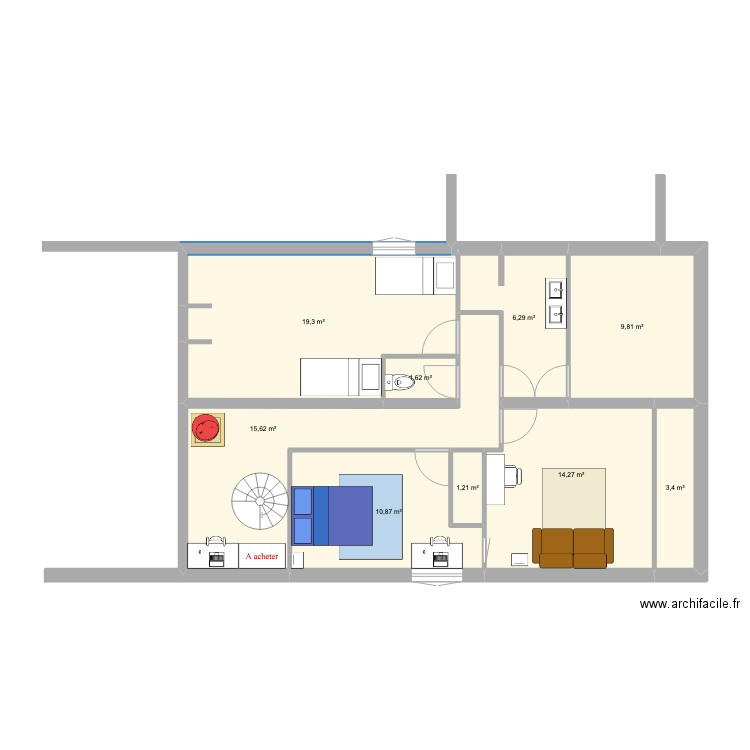 MAISON LAVERN2. Plan de 9 pièces et 82 m2