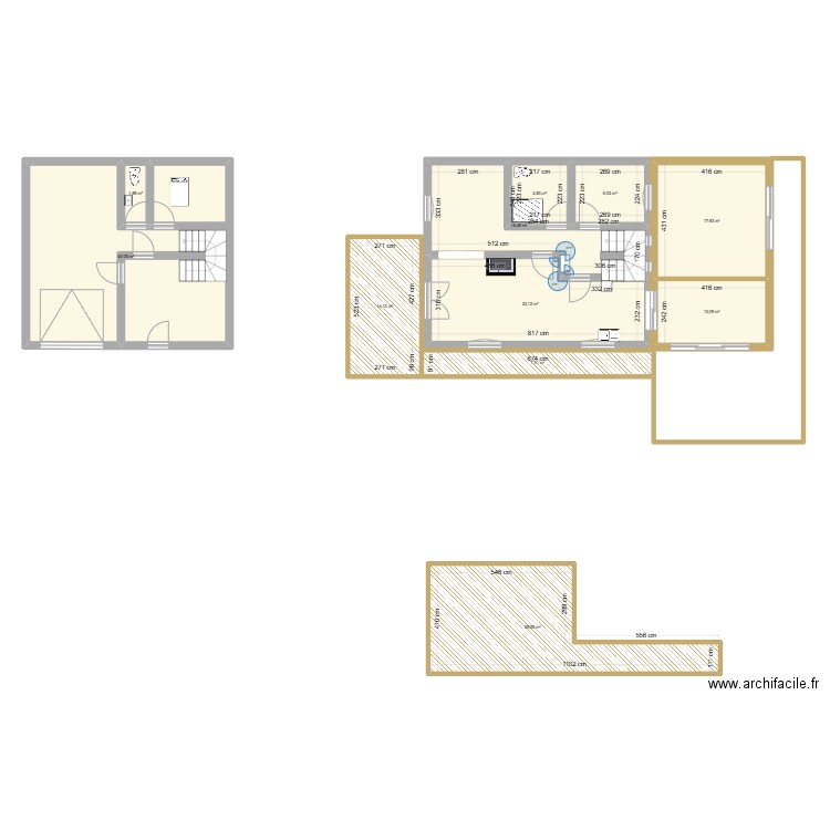 projet. Plan de 11 pièces et 176 m2