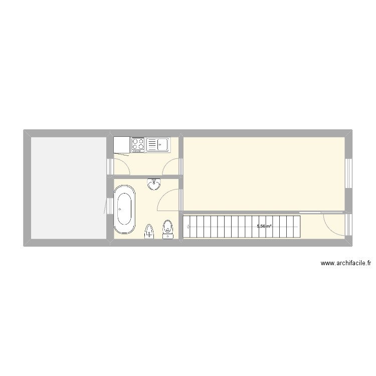 Marnix 1. Plan de 5 pièces et 41 m2