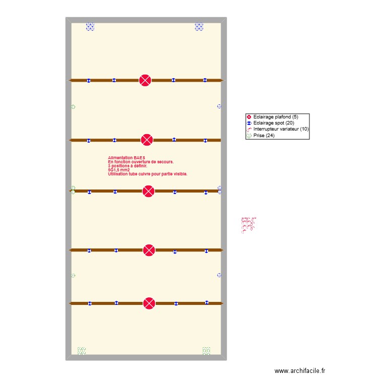 Salle de réception Thomas. Plan de 4 pièces et 119 m2