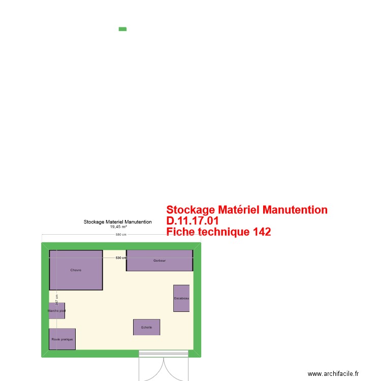 labo Materiel Manutention V1. Plan de 1 pièce et 19 m2