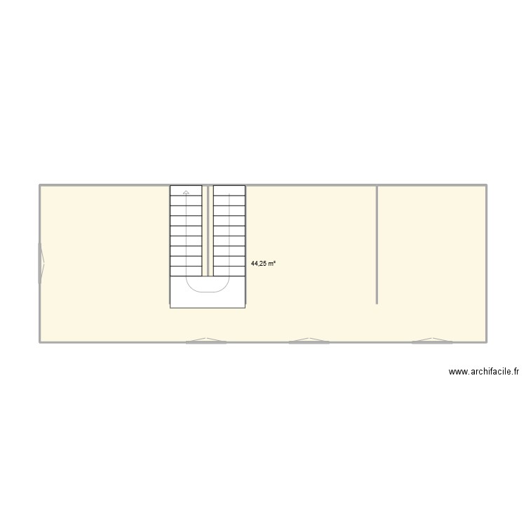 etage1. Plan de 1 pièce et 44 m2