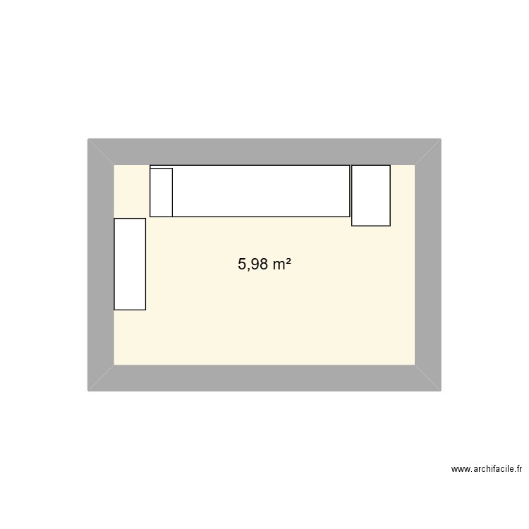 Atelier. Plan de 1 pièce et 6 m2