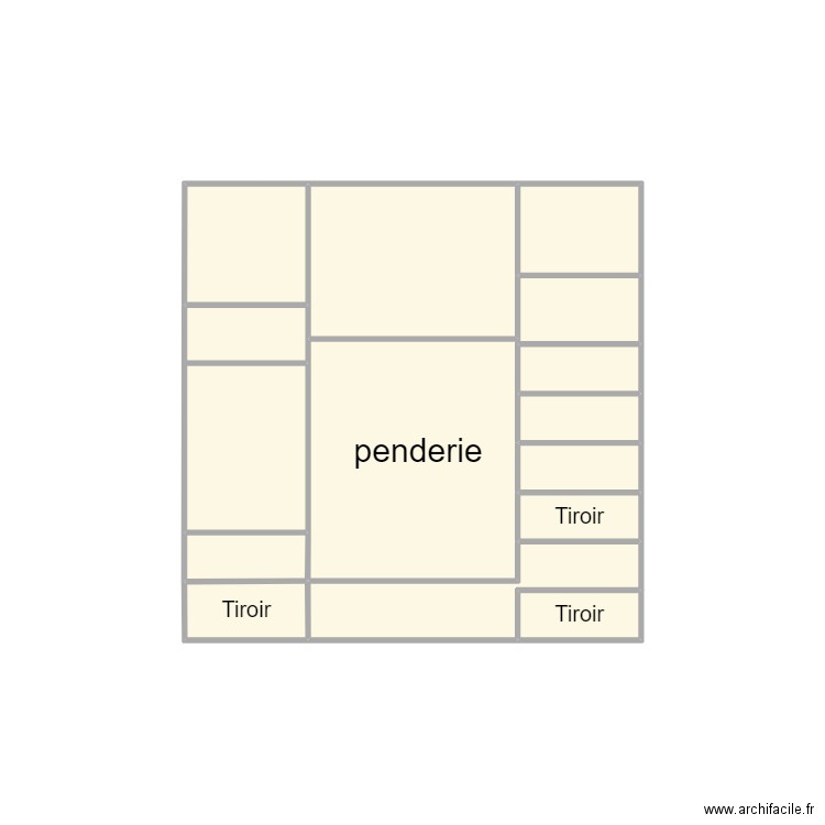 panderie. Plan de 13 pièces et 6 m2