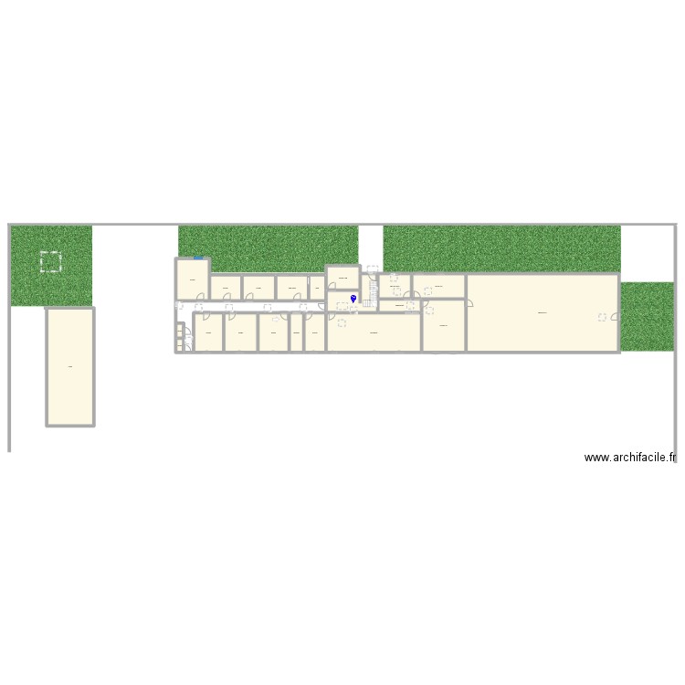 1er etage. Plan de 21 pièces et 524 m2