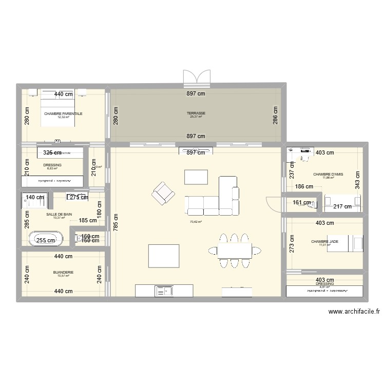 Maison 3. Plan de 12 pièces et 168 m2