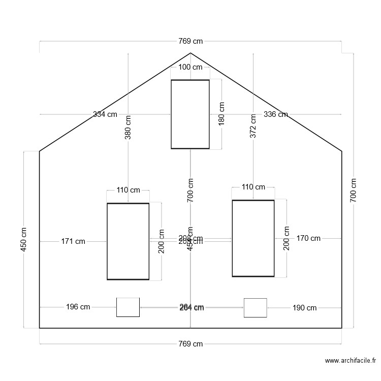 plan facade maison. Plan de 0 pièce et 0 m2