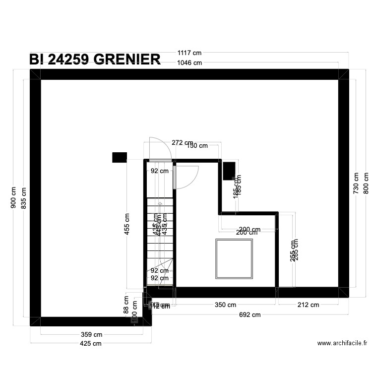 BI 24259.. Plan de 15 pièces et 168 m2