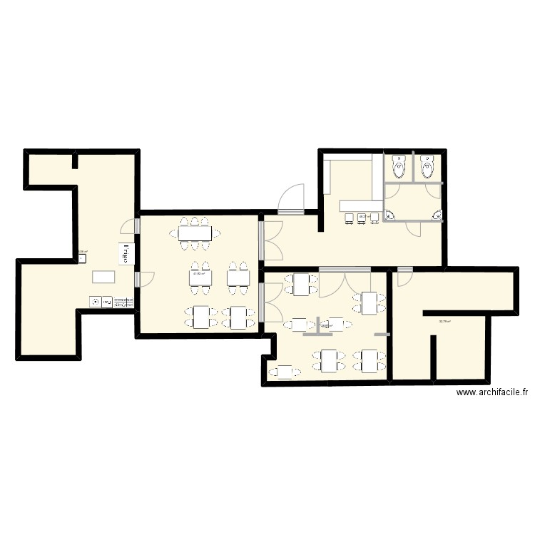 plan01. Plan de 5 pièces et 208 m2