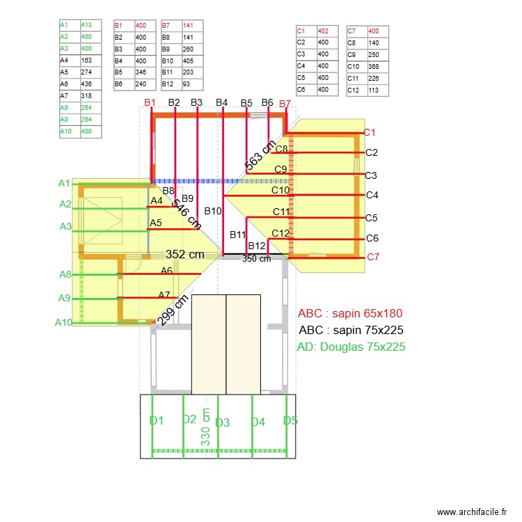 plan charpente. Plan de 0 pièce et 0 m2