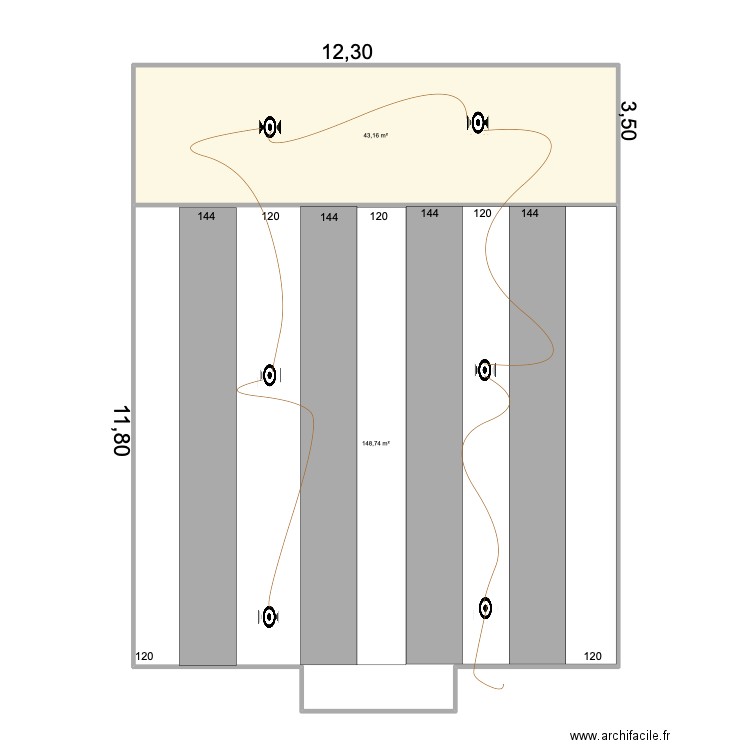 plano detector incendios 1. Plan de 2 pièces et 192 m2