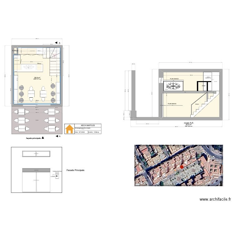 KECHWAFFLES. Plan de 6 pièces et 62 m2