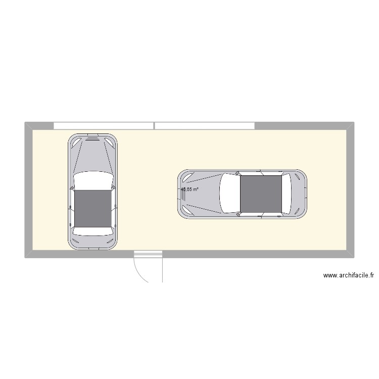 ABRI VELO. Plan de 1 pièce et 47 m2