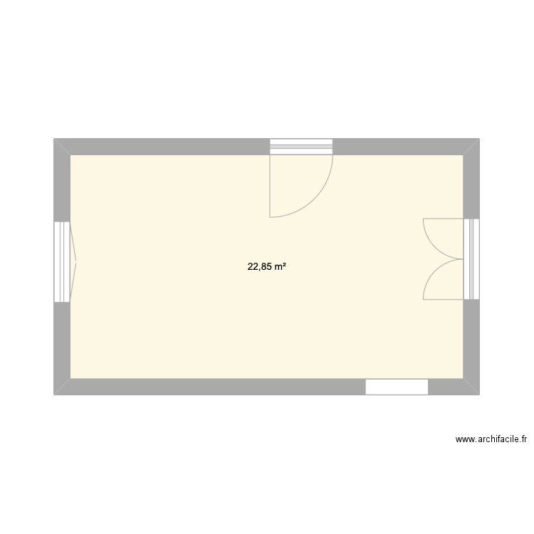 cuisine pugny. Plan de 1 pièce et 23 m2