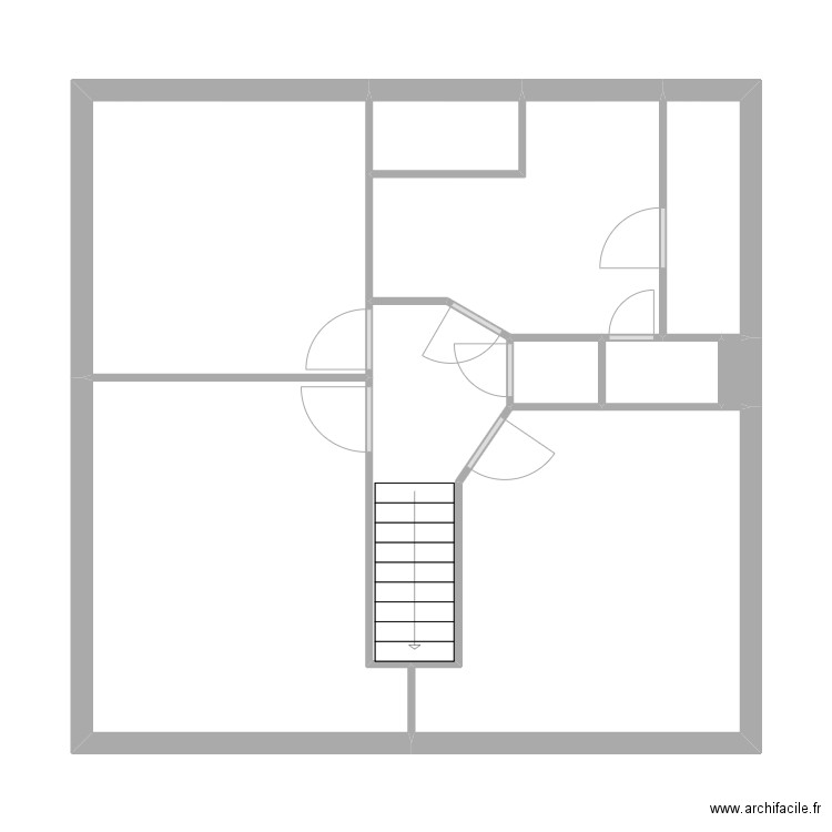 F-Husson_E2_Avant_masque. Plan de 10 pièces et 60 m2