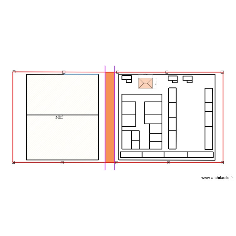 GBAKASSA. Plan de 35 pièces et 244 m2