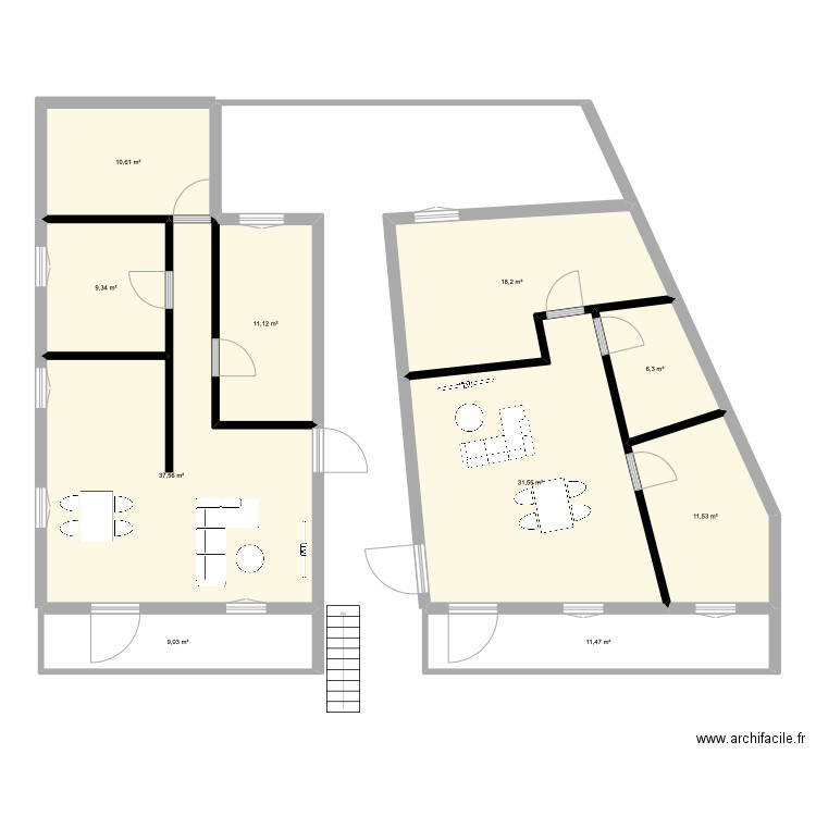 Plan 3. Plan de 10 pièces et 157 m2