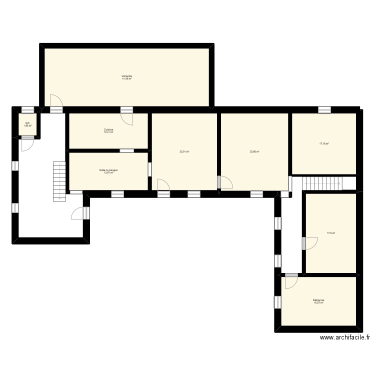 maison cambron. Plan de 9 pièces et 164 m2