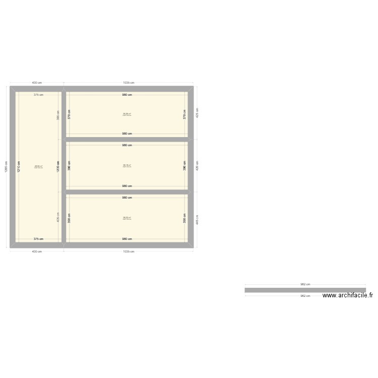 RDC PIERRE T2. Plan de 4 pièces et 158 m2