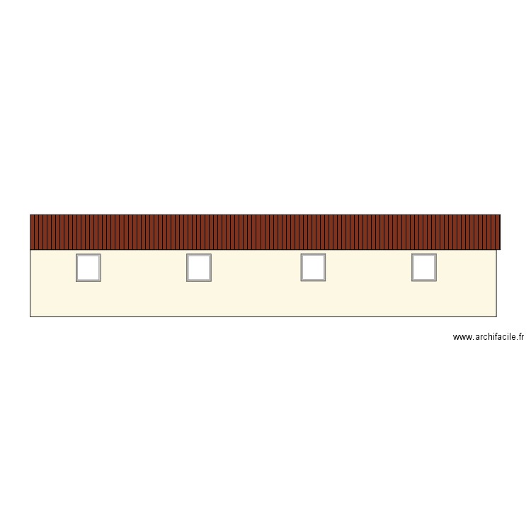 Extension - façade champ - Etat actuel. Plan de 0 pièce et 0 m2