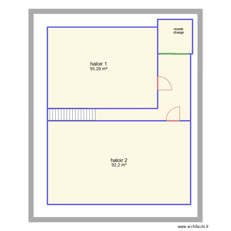 plan de base ferme de javernac niveau -1. Plan de 3 pièces et 196 m2