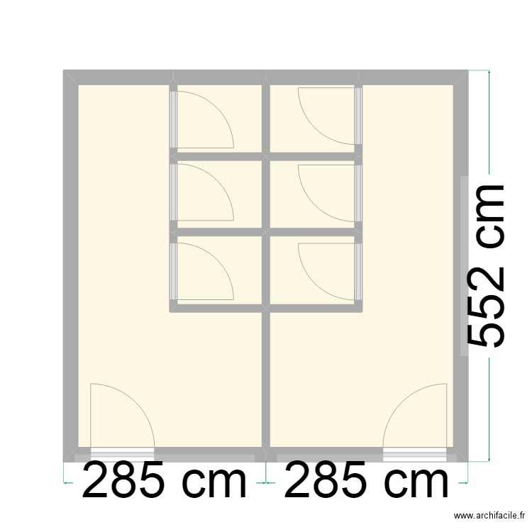 toilettes modele2. Plan de 8 pièces et 25 m2