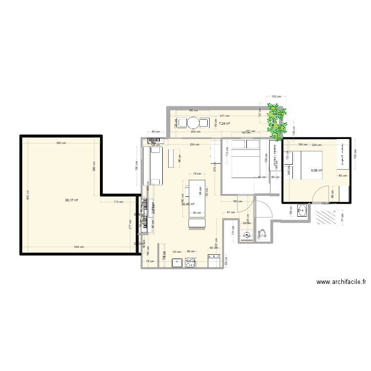 APT HERZL 2P. Plan de 6 pièces et 70 m2