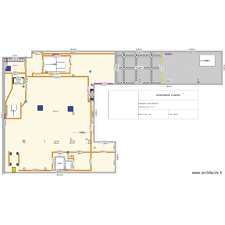 Tontouta n 6 zone CCI. 1 2 3 4 et.  5. Plan de 7 pièces et 1800 m2