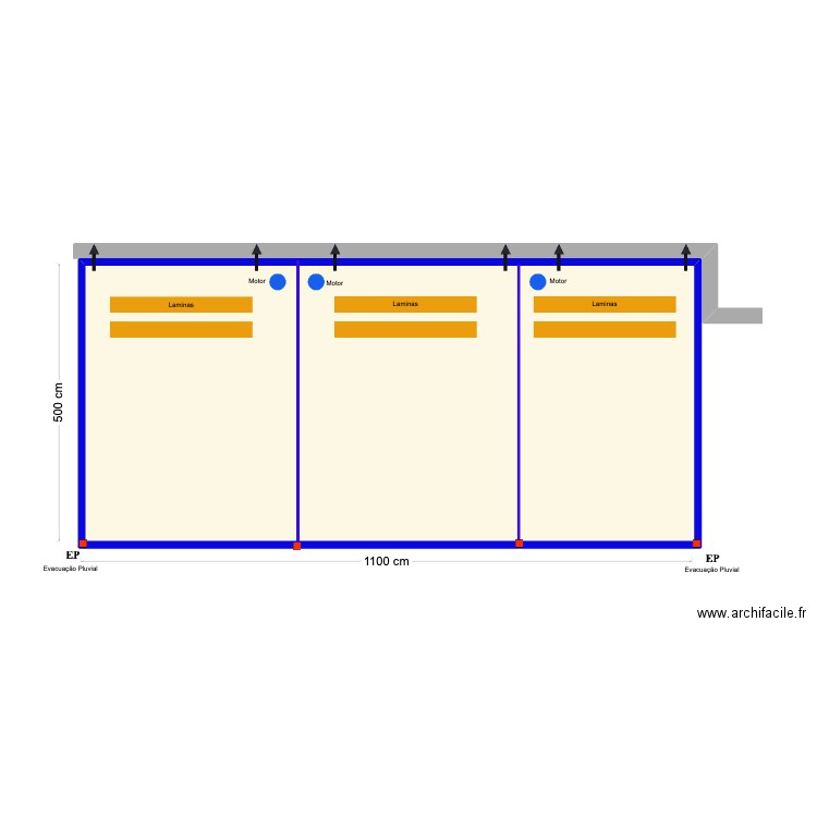 Celso Pimenta. Plan de 1 pièce et 55 m2