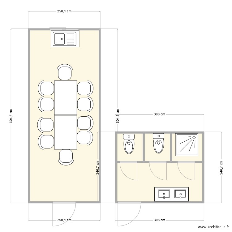 ACE - CHANTIER SIMEON DE BRESSIEUX. Plan de 5 pièces et 21 m2