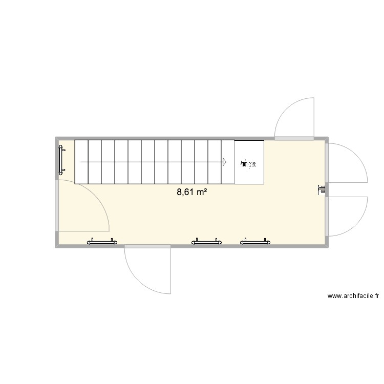 Schwandorferstraße 4 Entrée. Plan de 1 pièce et 9 m2