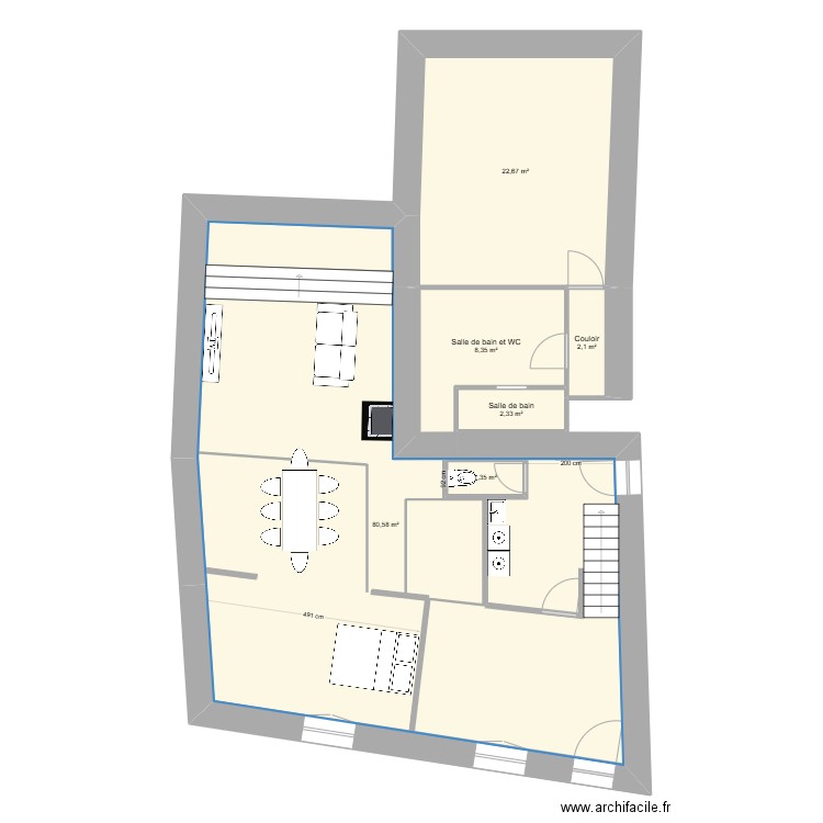 Maison plan bis. Plan de 13 pièces et 252 m2