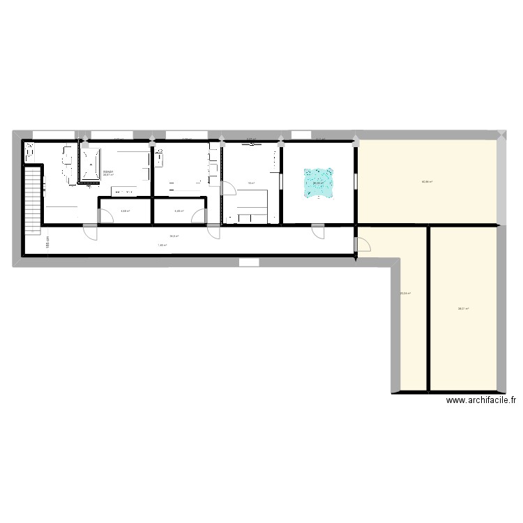 RBNB5 PLUS. Plan de 15 pièces et 220 m2