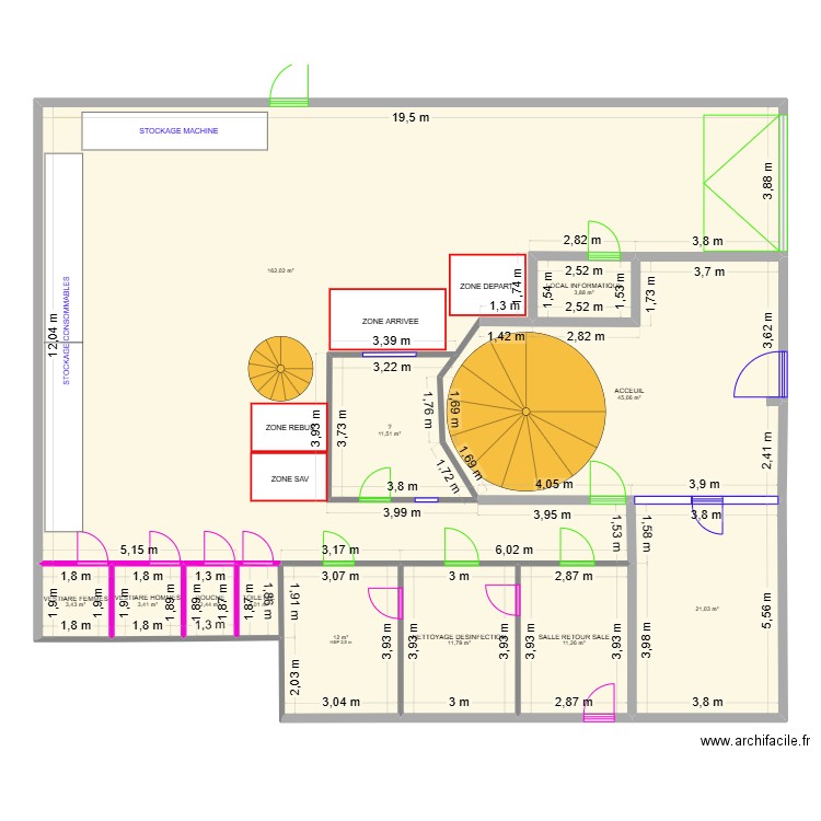 PLAN NEW RDC avec cotations 3. Plan de 12 pièces et 290 m2